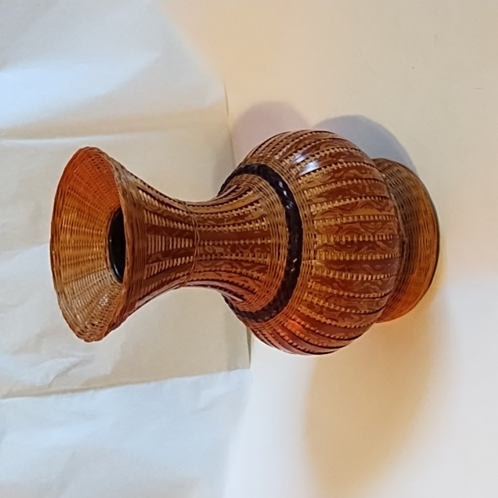 Wicker & Metal Vase